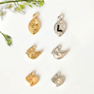 Hand Stamped Leaf, Bird, or Heart Charm