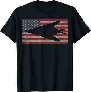 F-117 Nighthawk Stealth Fighter Aircraft American Flag T-Shirt - Folusoal Shop 79B094ZF45XN