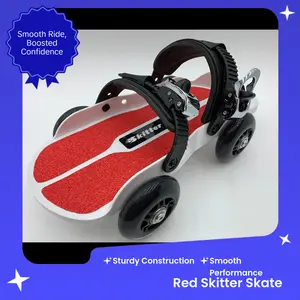 Red Strap-on Skitter Skate - Wearable Roller Skates for Shoes - Adjustable Unisex Street Skates for Indoor/Outdoor Skating