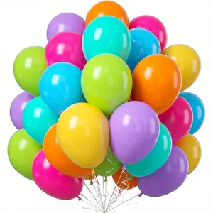 [Rainbow Balloons] 45pcs Multicolor Rainbow Balloons Arch | Blue Green Purple Yellow Orange Hot Pink Latex Balloons for Birthday Wedding Shower Engagement DIY Balloons Decoration Party Supplies, Halloween Decorations, Christmas Decorations