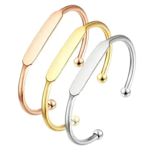 FF0036 Custom Engraved Cuff Bracelet| Adjustable Bar Bangle for Him & Her|Perfect for birthdays, anniversaries, Mother’s Day, or graduation-engrave a special message to make it one-of-a-kind.