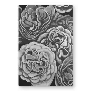 Begin Home Decor C1MP121850A0KJ 12 x 18 in. Grayscale Dahlias - Bedroom Flowers Metal Print Wall Art - Home Decor