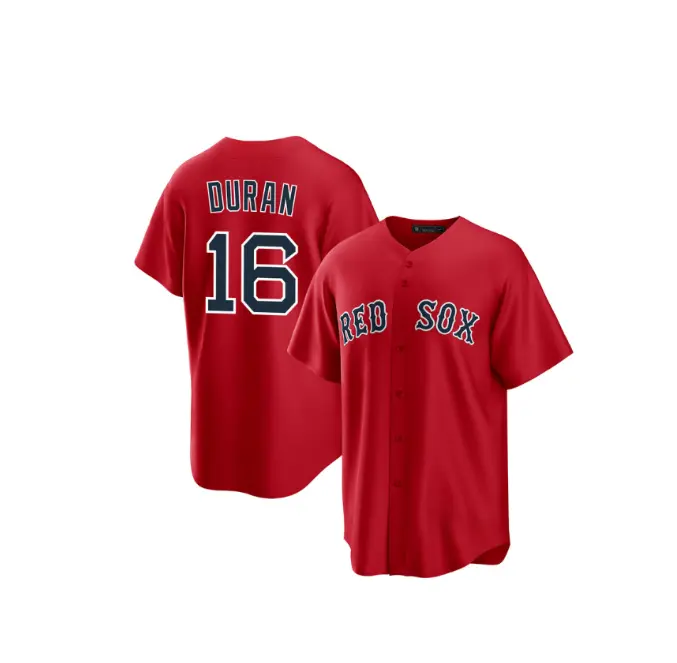 Classic Red Baseball Jersey – Button Up Sports Shirt, Lightweight Breathable Athletic Wear for Men Women