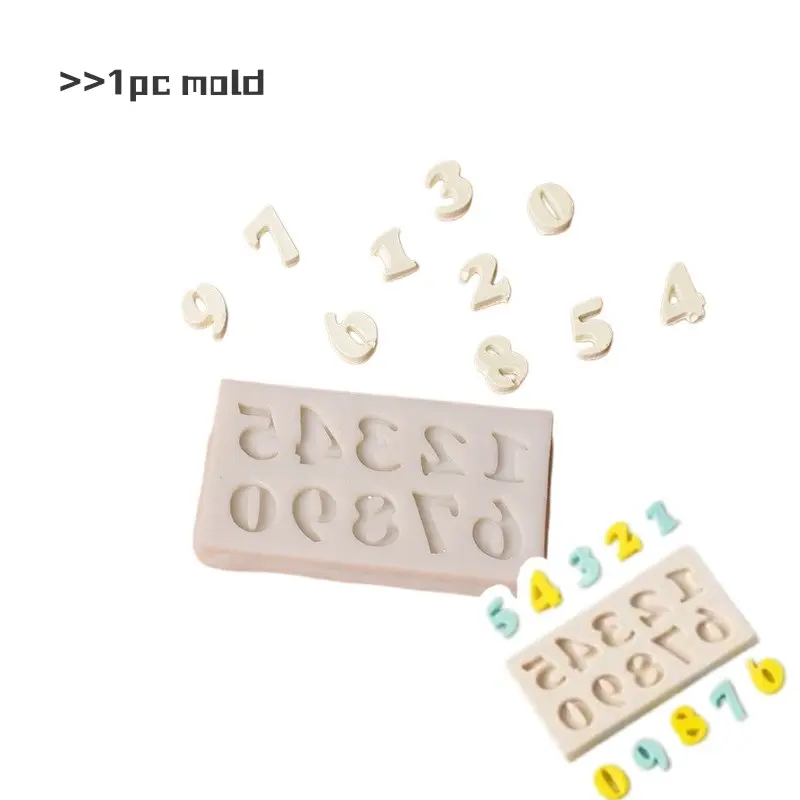 Digital Mini Silicone Mold Resin Liquid Clay Mould, Number Shape 0-9, Craft Tool for DIY Projects, Non-Toxic Material, Handcraft, Silicone Molds For Crafts