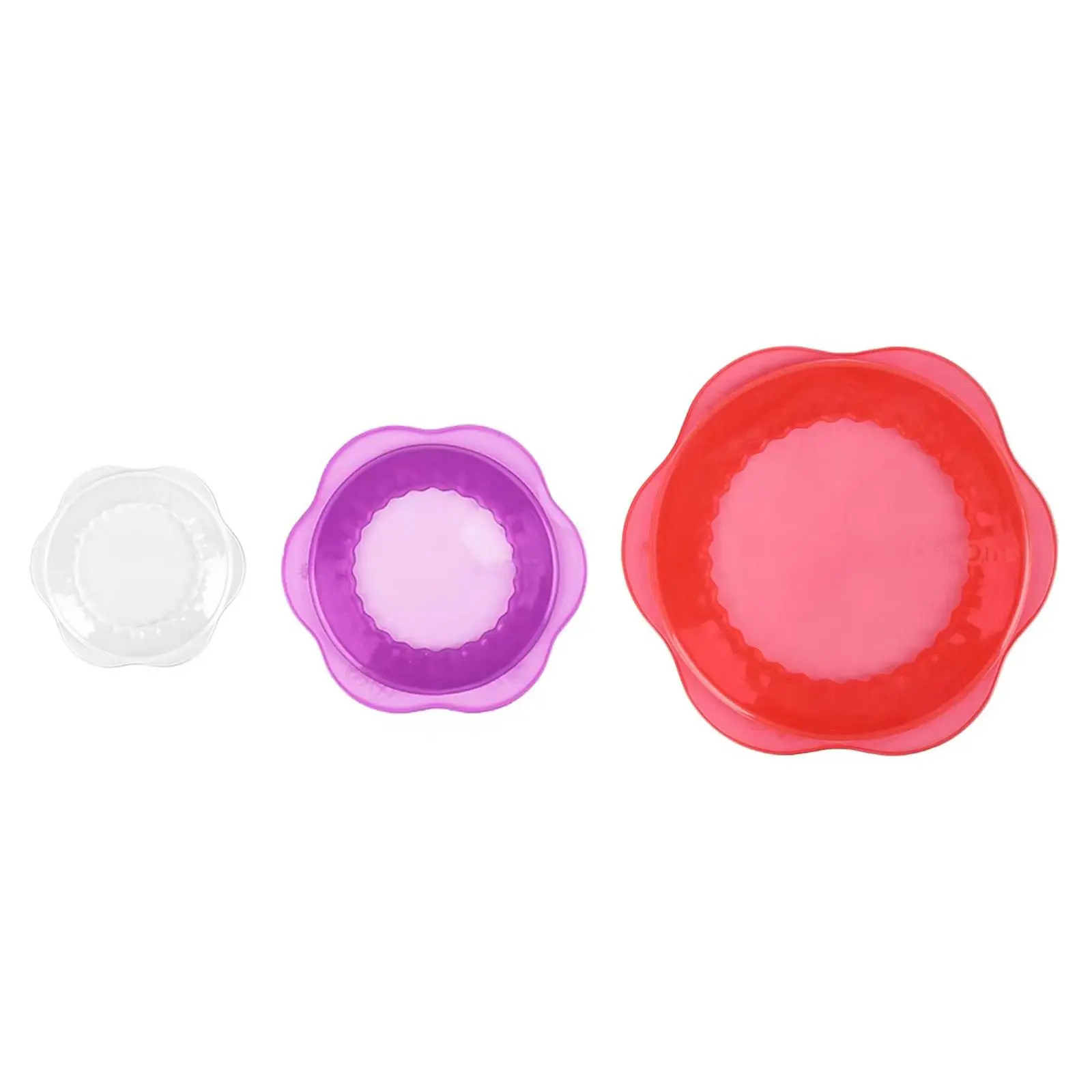 3 Pcs  Red & Purple & Transparent