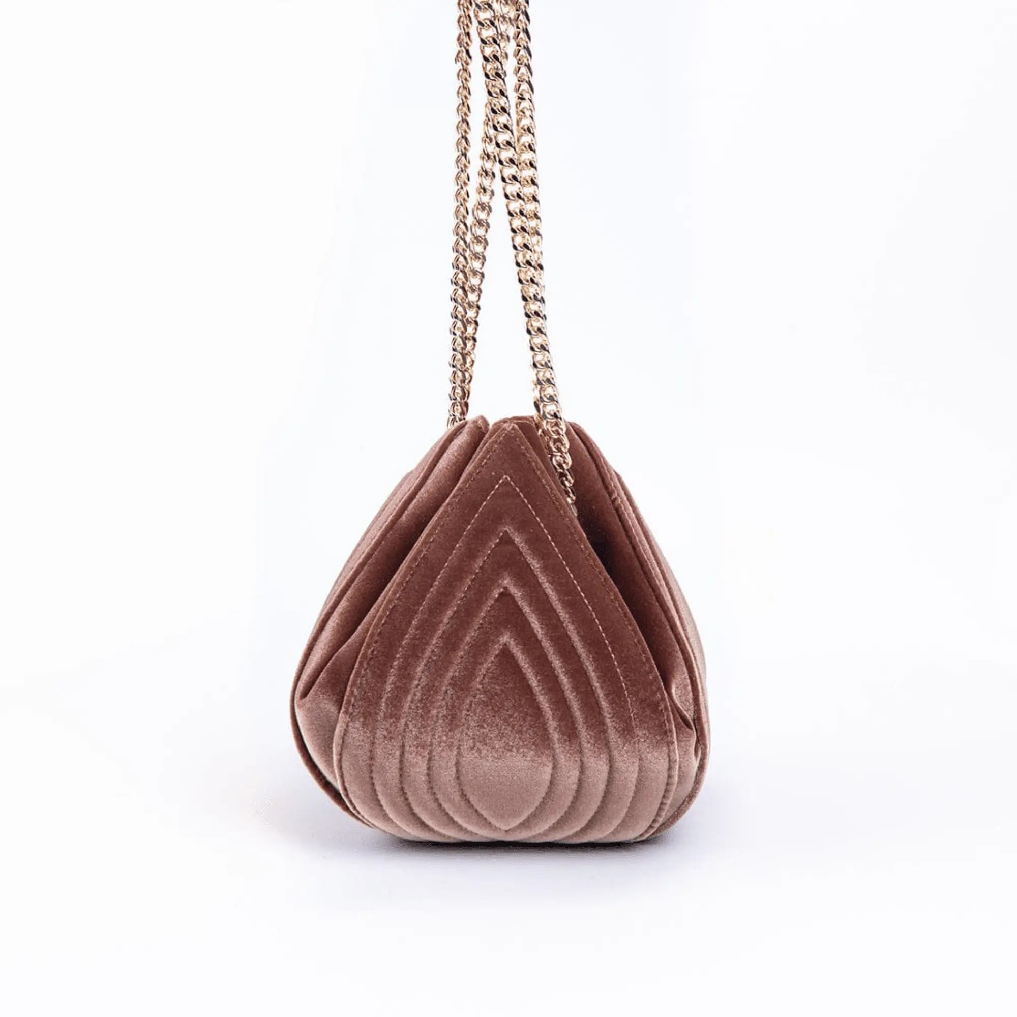TULIP - TAUPE VELVET HANDBAG