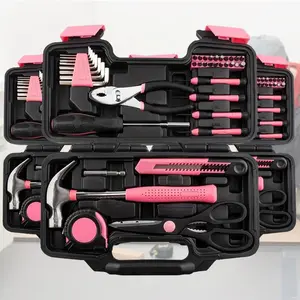 39-Piece Comprehensive Household Hardware Kit Durable Carbon Steel Manual Toolkit for DIY Projects Home & Car Repair Tool Set with Wrench Hammer
