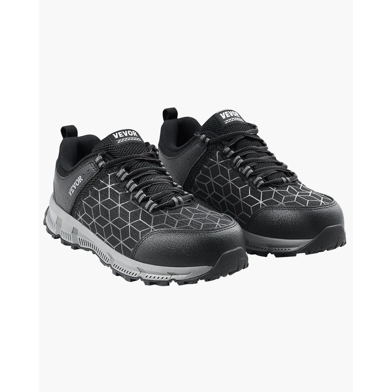 VEVOR Men's Athletic Safety Sneakers, Lightweight Aluminum Toe Work Shoes with Breathable Mesh, Puncture-Proof & Slip-Resistant Sole for Construction, Safety Features Work & Safety Footwear, Functional Work & Safety Footwear