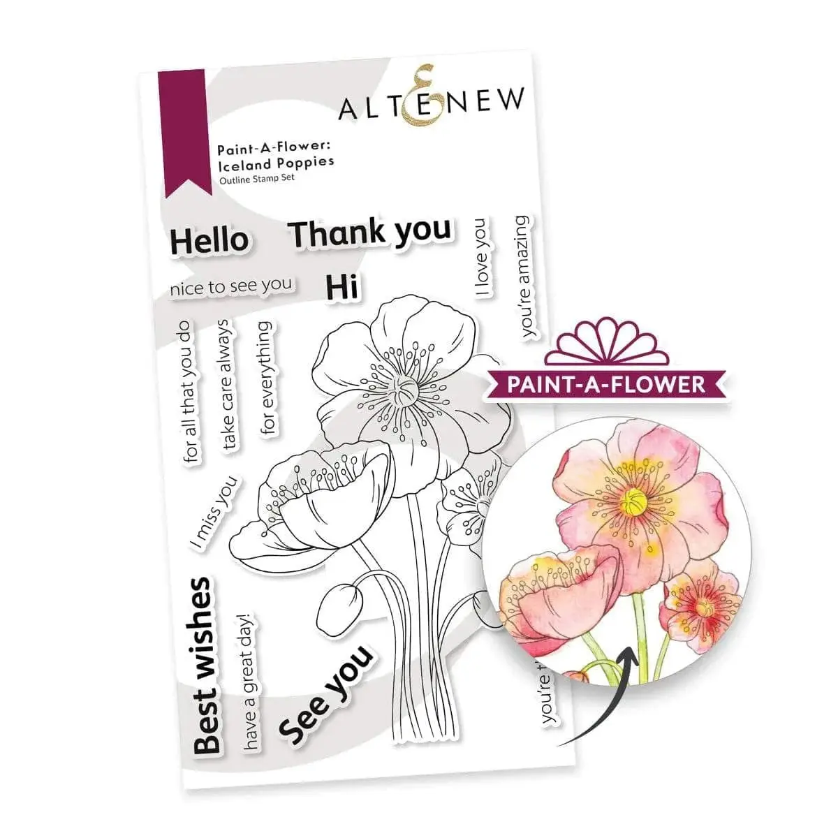 Paint-A-Flower: Iceland Poppies Outline Stamp Set