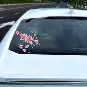 Floral Car Decals, Reflective Vinyl Stickers for Night Visibility, Glossy PVC Material, Easy Application, 1 Set