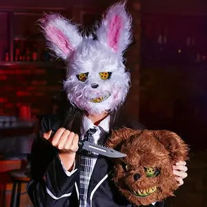 Halloween Mask, 1 Count Scary Rabbit Or Bear Mask, Horror Animal Mask, Cosplay Mask, Party Costume Accessories for Men & Women