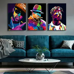 3 - Piece Set of Modern Hip - hop Art Canvases: A Striking and Inspiring Wall Decor. Ideal for Bedroom, Living Room, and Corridor, it Adds a Stunning Flair to Your Winter Home. Unframed Decoration Print