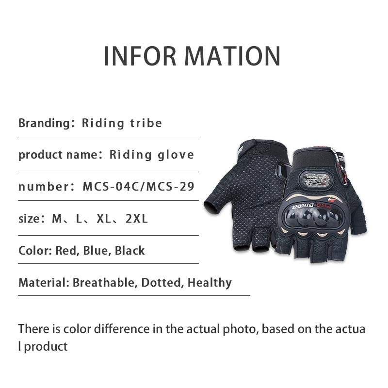 Breathable Half-Finger Motorcycle Riding Gloves for Men and Women, Non-Slip, Wear-Resistant, Touchscreen Compatible, Protective Motorbike Gloves for Outdoor Riding