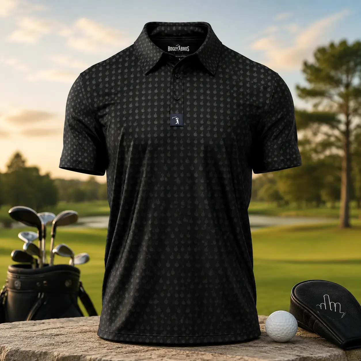Men's Polo- Birdie Finger - Raven