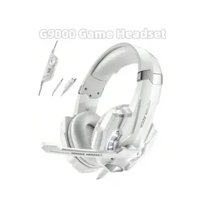 G9000 Stereo Gaming Headset For PS4 PC One For PS5 Controller, Noise Cancelling Over Ear Headphones With Mic, LED Light, Bass Surround, Soft Memory Earmuffs For Laptop NES Games