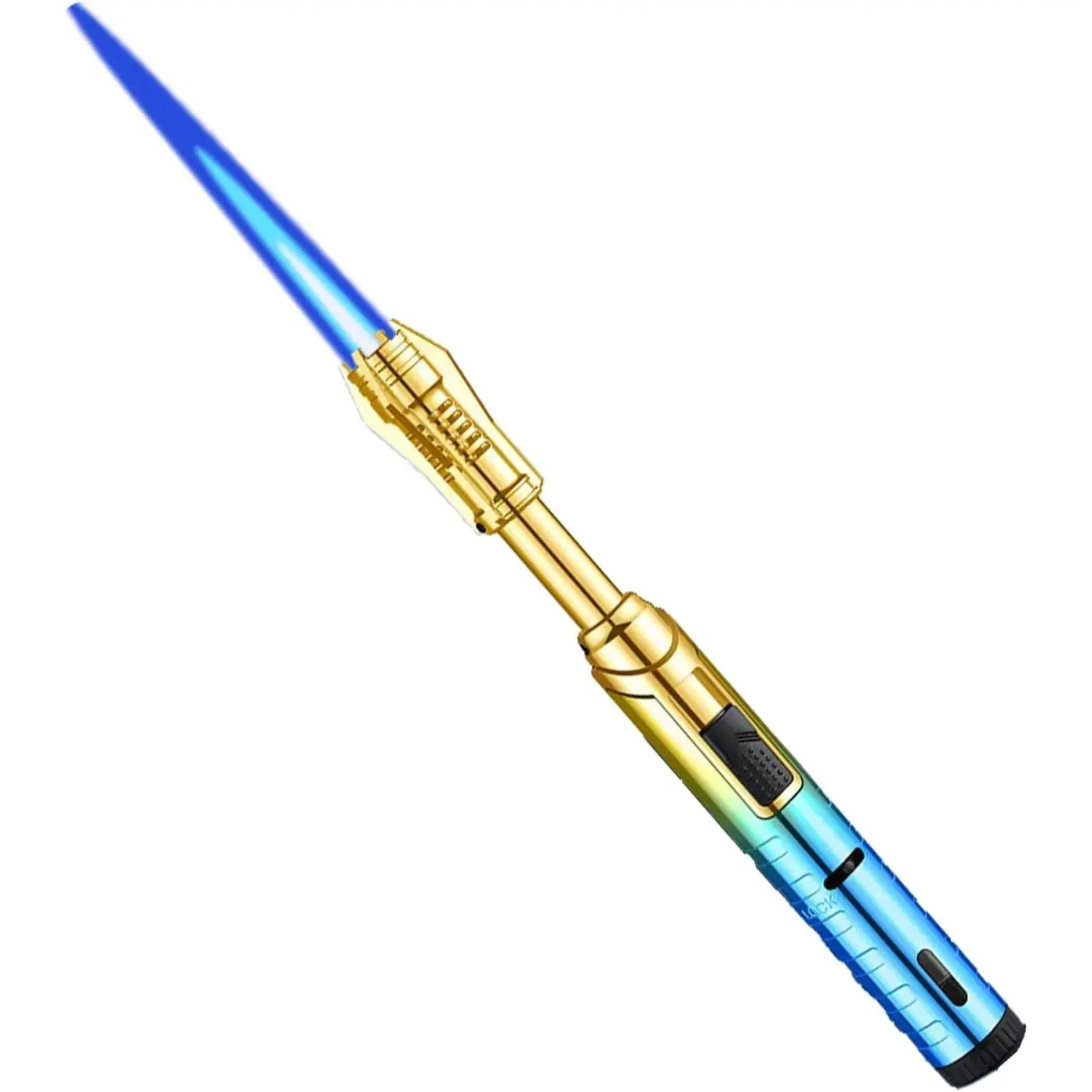 Lightsaber Cooking Lighter Red, Gift for Chef, Windproof Blow, Refillable Butane Lighter for Creme Brulee, Dessert, BBQ and Baking(glod bl)