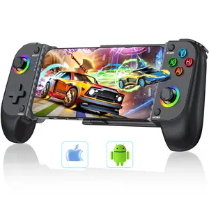 Mobile Game Controller for iPhone/Android, Wireless Phone Controller with Phone Case Support, RGB Gaming Controller