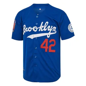 Men's Brooklyn #42 Vintage Embroidered Retro Hip Hop  Baseball Jersey
