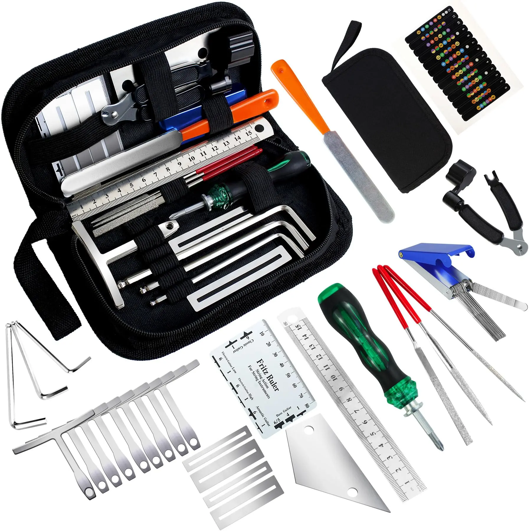 28Pcs Guitar Tool Kit – Guitar Accessories & Maintenance Kit with Carry Bag – For Acoustic, Electric, Ukulele, Bass, Banjo – Perfect Gift for Guitarists