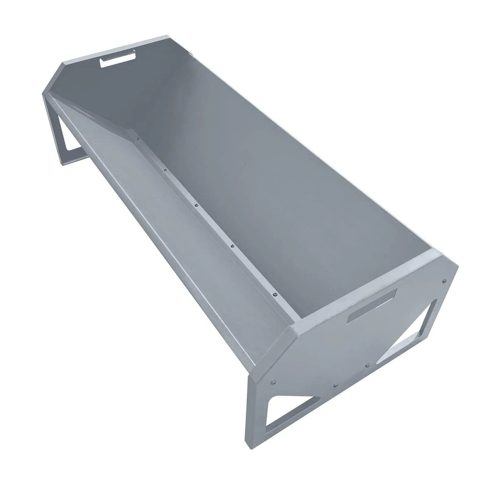 Livestock Feeder, 45.13" Hay Feeder for 10 Sheep Once, Heavy Duty 22 Gallon Capacity Livestock Feeding Trough for Horse, Goat, Cow, Alpaca, Silver