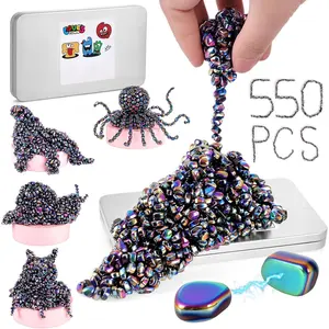 LovesTown 550PCS Ferrite Putty Stones, Fidget Magnetic Beads Fidget Toys for Teens Stress Relief Gifts for Adults CoworkersSAZG