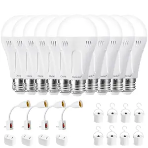 OSTWIKI Rechargeable Emergency LED Light Bulbs 10 Pack, A19 E26 9W 6500K Cool White Battery Backup Bulbs for Power Outages, Blackouts, Camping & Home Lighting, Portable Emergency Lights, Mothers Day Gift outdoorfun