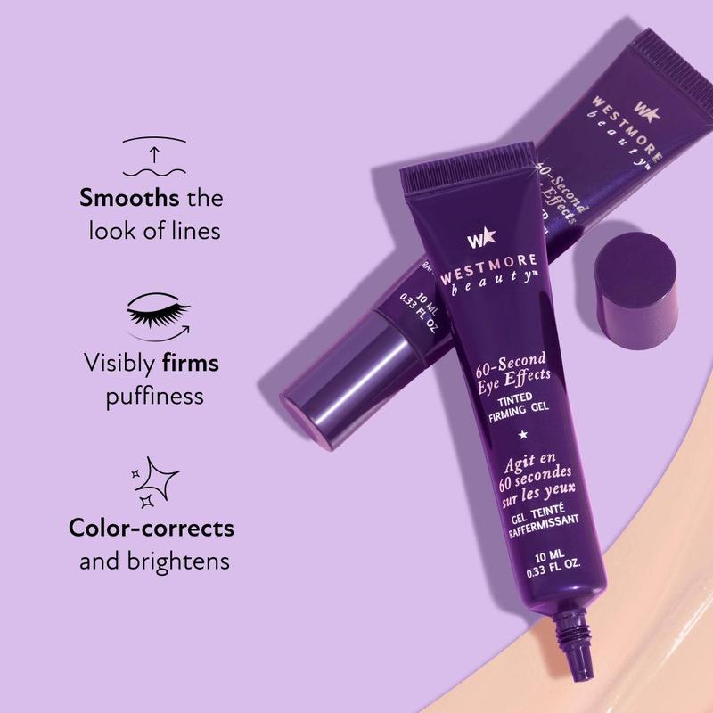 Westmore Beauty 60-Second Eye Effects with FREE Gua Sha - Tinted Firming Gel for Eye Bags, Puffiness, Crow's Feet and Crepey Under Eyes