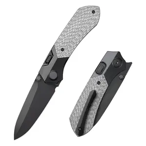 REMETTE RT-Meteor RTPT-BDL – 2.99" M390 Drop Point Button + Liner Lock Knife Titanium & Carbon Fiber