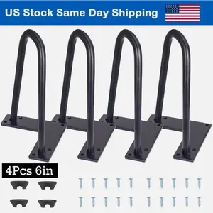 Hairpin Legs Metal Legs TV Desk Coffee Table Legs 6 inch 2 Rods Iron Set of 4 US