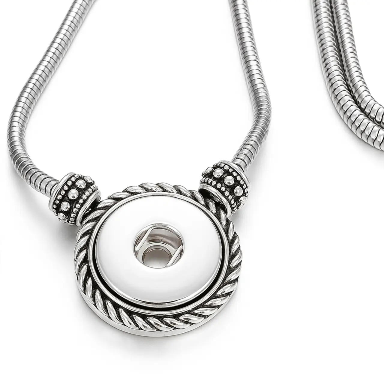 Timeless Pendant Snap Necklace 20 inch (Adjustable) Snap Jewelry