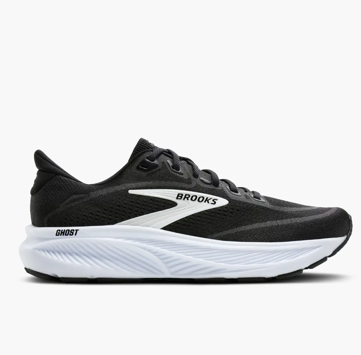 Men's Brooks Ghost 18 Black Grey White Men's Brooks Ghost 18 Black Grey White