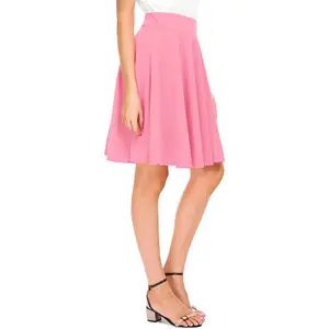 Urban Coco Women'S Basic Versatile Stretchy Flared Casual Mini Skater Skirt Urban CoCo