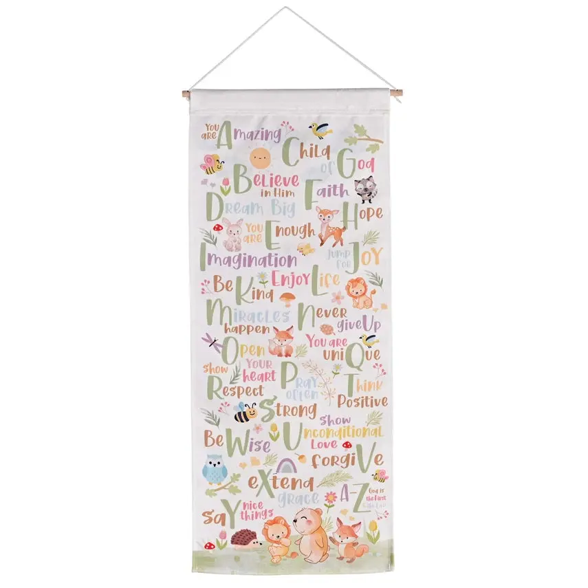 Canvas Wall Hanging - Colorful Style Kids A to Z Room Art, Home Decor Inspo Hanging Decor