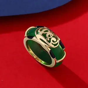 Natural Hotan Jade Green rings for women Classic Ethnic Style Dual purpose Original Design Ring Banquet fine Jewelry Gifts