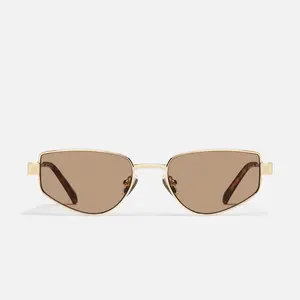 QUAY - HIT SINGLE Narrow Rectangle Geometric Metal Sunglasses with Adjustable Silicone Nose Pads and Beveled Metal Rim QUAY - HIT SINGLE Narrow Rectangle Geometric Metal Sunglasses with Adjustable Silicone Nose Pads and Beveled Metal Rim