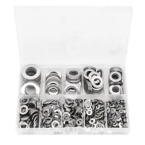 1000 count Stainless Steel Flat Washer Assortment Kit, M2 M2.5 M3 M4 M5 M6 M8 M10 M12, Plain Finish