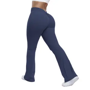 Peach trumpet pants for women yoga high waisted and hip lifting tight pants wide leg fitness pants for women