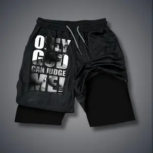 WWE Stone Cold Steve Austin Double-Layer Sports Shorts Graphic Shorts Black Shorts Camo Shorts Streetwear Shorts Men Outfits Men Short Shorts Vacation Outfits Shorts