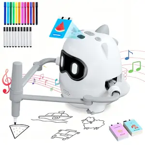 Drawing Robot for Kids with Camera Recognition, Learning Toys with 100 Cards, 12 Colorful Pens,Smart Voice Interactive Painting Robot Educational Machine for 3 4 5 6 7 8 Year Old Boys Girls