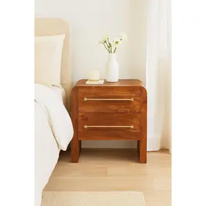Solid Wood Oakline Two Drawer Unit, Brown,2-Drawers