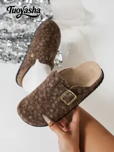 Spring Fall Retro Classic Colorblock Leopard Print Slip-On Outdoor Casual Shoes, Soft Rubber Sole, No Heel, Textile Upper