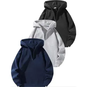 Men's Loose Fit Half Zip Hoodie Set - 1/2/3 Pieces Available - Comfortable Breathable Fabric sweatshirt Menswear Stylish new autumn-winter overshirt go QR Code F You Hoodie Unisex Trend Print Hooded Sweater Youth  Ash spring fall menswear unisex styleGift