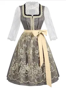 Oktoberfest Costume for Women German Bavarian Traditional Dirndl Dress Girls Beer Festival Costume Halloween Party Outfits Fitted