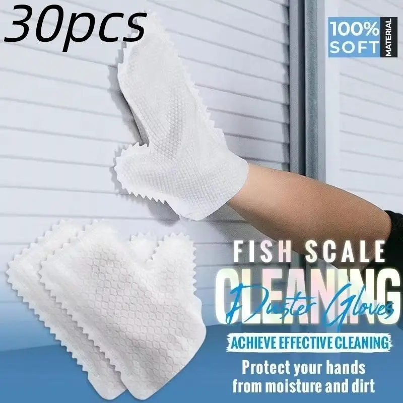 30 Microfiber Dusting Gloves, Multi-Purpose Wet & Dry Use, Easy Cleaning for Kitchen, Living Room, Bedroom, Car, Furniture, Windows