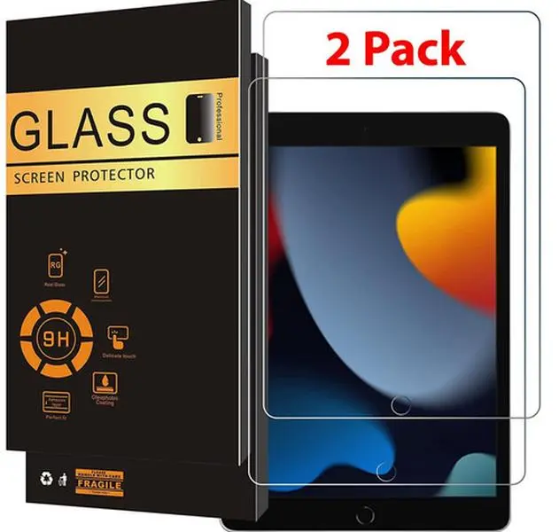 2-Pack Tempered Glass Screen Protector for iPad 10.2-inch 7th/8th/9th Gen, Clear HD, Enhanced Protection