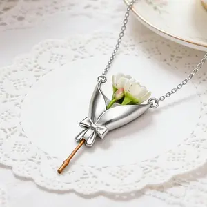DIY Bouquet Necklace （Without Flower）– Create Your Own Custom Floral Accessory by Inserting Dried or Fresh Stems. Romantic, Blessing Holiday Gifts for Friends and Family Jewelry Accessory