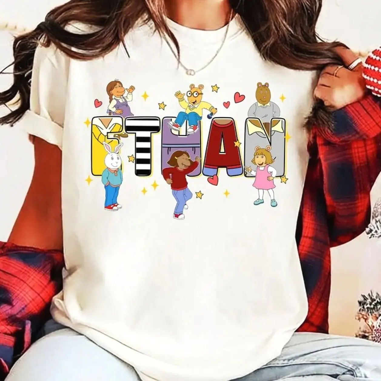 Custom Name Arthur Shirt, Personalized Arthur TV Show Tee,  Arthur and Friends Gift, Back to School Shirt, Read Book Teacher Gift 02 T
