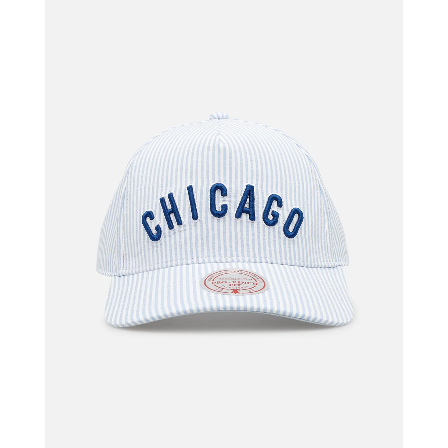 Mitchell & Ness Chicago Cubs 'Seersucker' Pro Pinch Snapback Blue/White