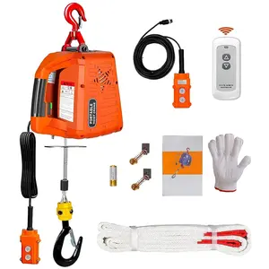 2 in 1 Electric Hoist Winch - 2200LBS 38FT 110V Manual, Wired and Wireless Remote Control for Factories, Warehouses, Garages, Etc