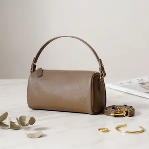 Trending Genuine Leather Barrel city Bag for Women - Chic Vintage Crossbody Shoulder Bag Fits Pro Max Lightweight & Versatile